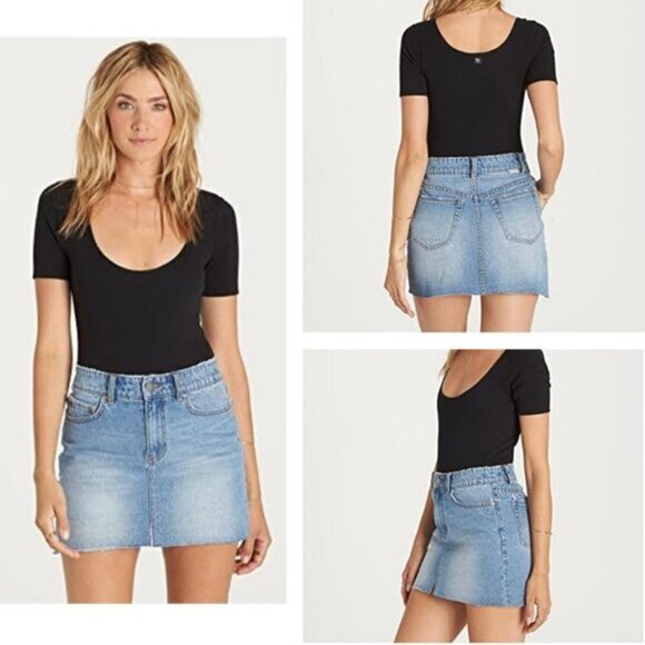 Billabong Women's Surfside Denim Skirt 27 Blue - Picture 1 of 6
